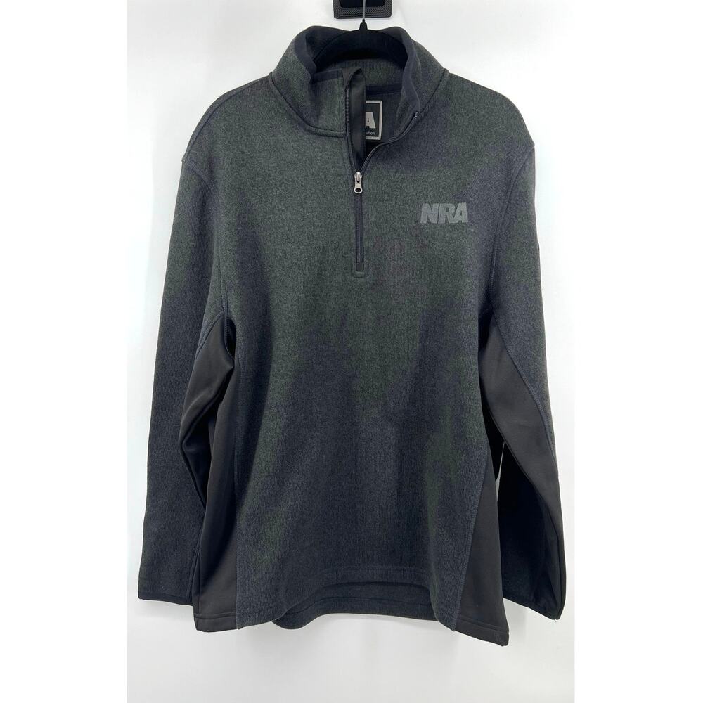 NRA National Rifle Association 1/4 Zip Pullover Sweater Size L Black